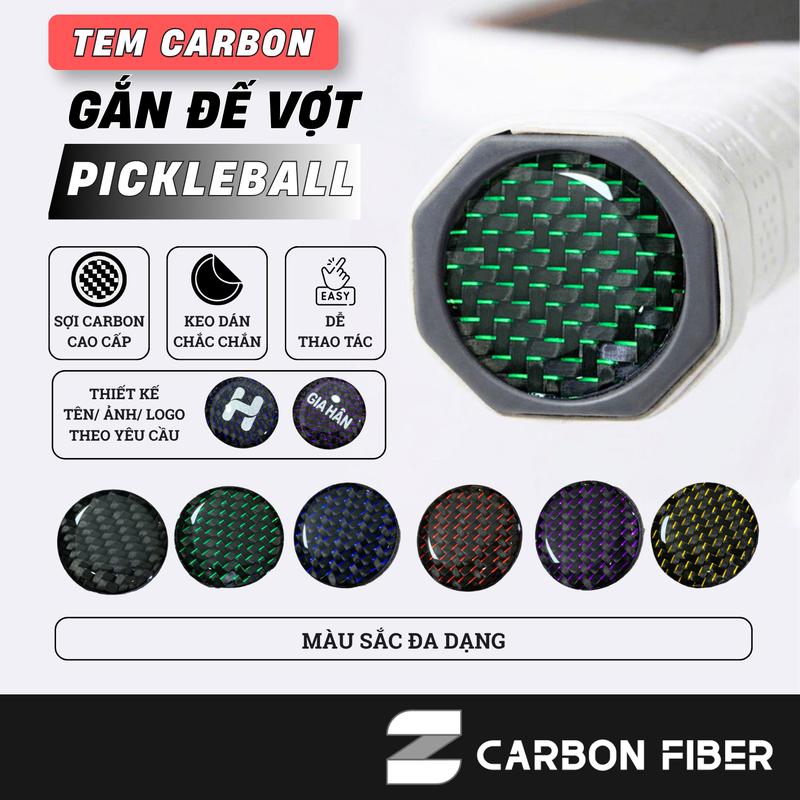 Tem Carbon dán đế vợt Pickleball