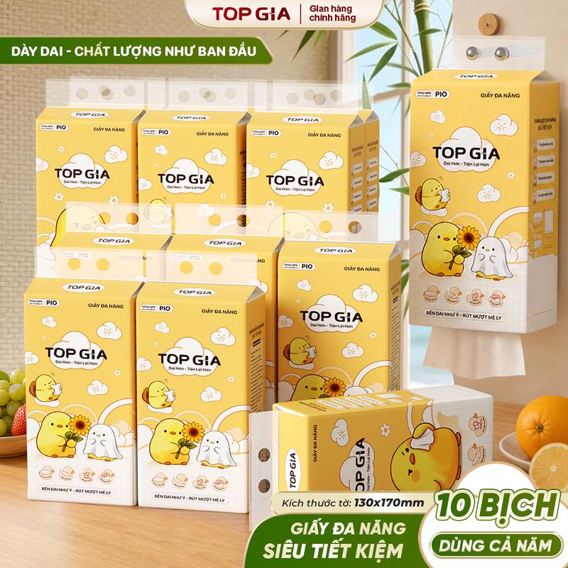 NHẬN NGAY THÙNG 10 BỊCH Khăn Giấy Pio TOPGIA, Tặng Móc Treo Tường, 200 Lần Rút…