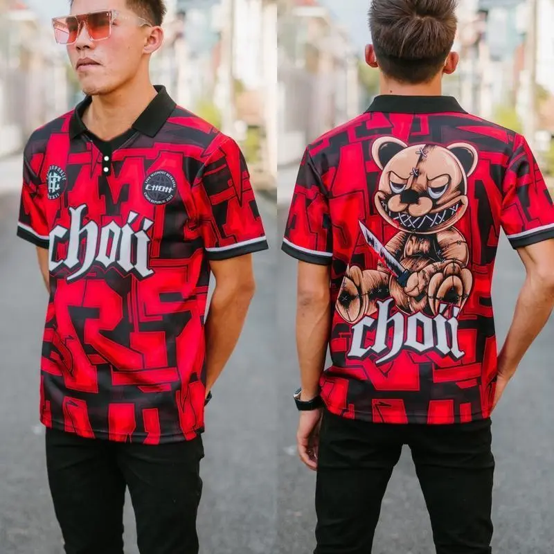 CHOII RED BEAR EDITION Choii polo Tshirt Lelaki Thailand Viral