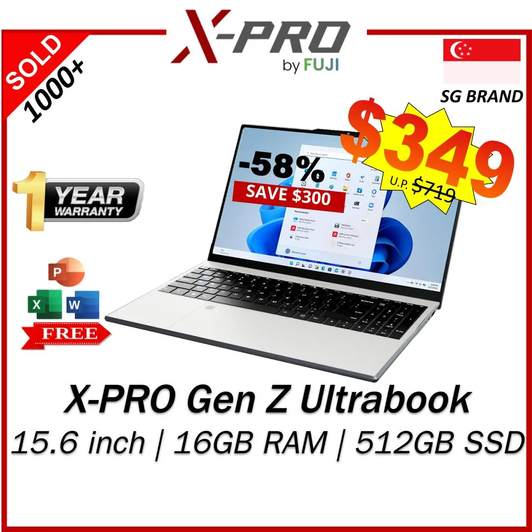 Brand New X-Pro Gen Z Ultrabook 15.6 Inch Laptop | 16GB RAM | Up To 512GB SSD | Windows 11 + Free MS office | Fast Speed | 1 Year Warranty