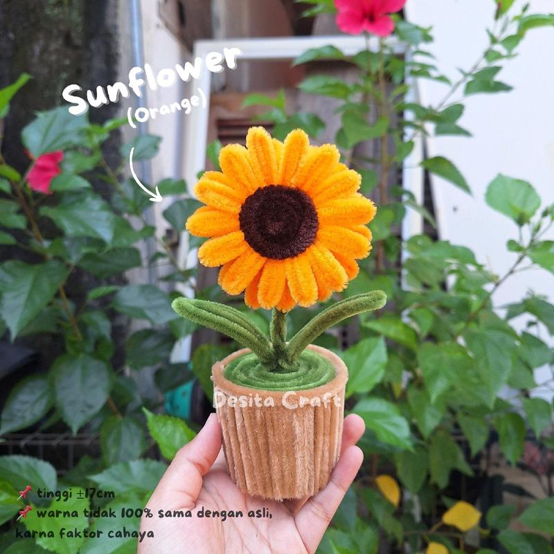 Bunga Pot Kawat Bulu | Pipe Cleaner 3