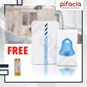 PIFACIA Bel Pintu Rumah Tanpa Kabel Wireless 18 Sound