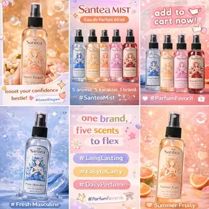 Parfum Paket 5 Botol 60ml | Santea Mist Eau de Parfum | Tahan Lama & Wangi