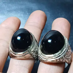 Cincin Akik Yaman Wulung Top Quality dengan Batu Hitam Berkualitas Tinggi