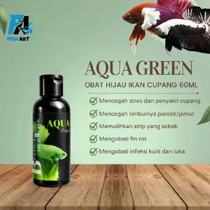 Fish Art • Obat Hijau Ikan Cupang 60ml | Obat Hijau Aqua Green 60ml | Obat Ikan Cupang dan Channa Obat Ijo Betta Medicine Fin Root