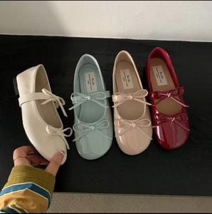 Giày đế bệt Mary Jane thanh lịch có nơ, Giày đế thấp thông thường nhiều màu