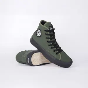 Sepatu Quiferstep - Sepatu Kasual Pria Wanita Army Black Sneakers Canvas Casual Hijau Army Kekinian Sneaker Kerja Casual Shoes Skena Tinggi