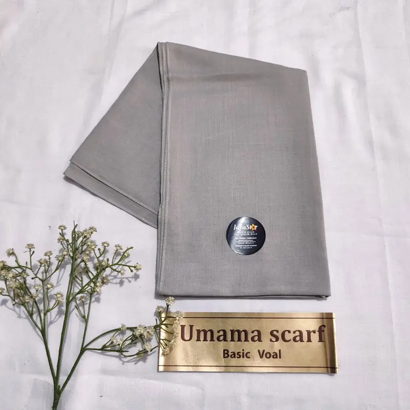 Umama Basic Voal jilbab segi empat 110x110cm Hijab seragam polos bisa GROSIR katun lembut Nyaman Sekolah Muslim kerudung Square 1
