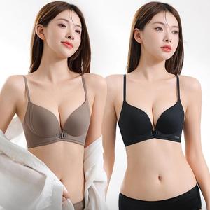 Áo Ngực Mịn, Phong Cách Mới, Nút Phía Trước, Dành Cho Phụ Nữ Với Ngực Nhỏ Áo Ngực Ép Tubi, Tăng Kích Thước Ngực, Ngăn Ngừa Chảy Xệ, Không Dây