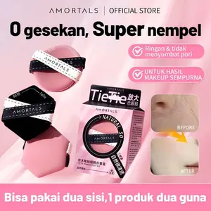 Amortals sponge makeup isi 3｜bisa dipakai kering & basah, dua sisi, super lembut, bikin makeup lebih nempel & tahan lama｜tidak menyumbat pori, mudah menjangkau area sudut wajah, cocok untuk pemula — diskon hingga 60%