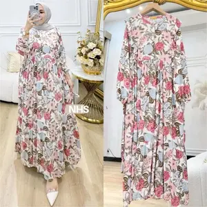 BY CS-Kalana Midi Dress LD 120 Dress Busui friendly mat rayon MOTIF BUNGA Kain Kantong
