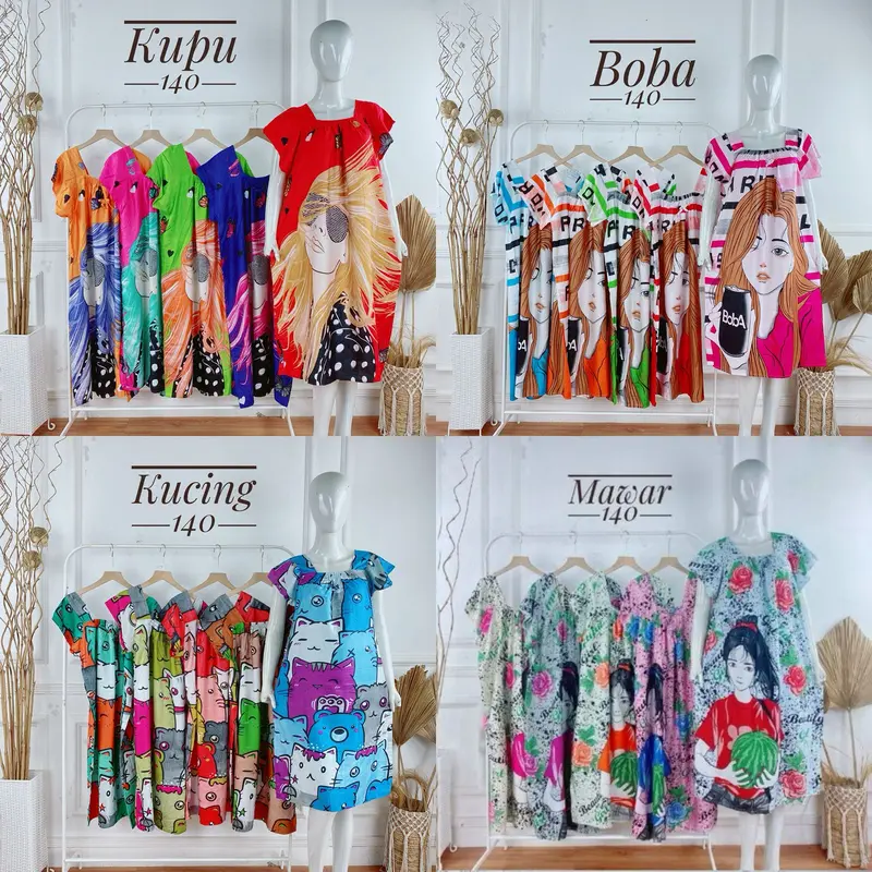 3pcs Daster Kekinian Wanita Dress Fuji Motif Busui Rayon Bumil Panjang 2