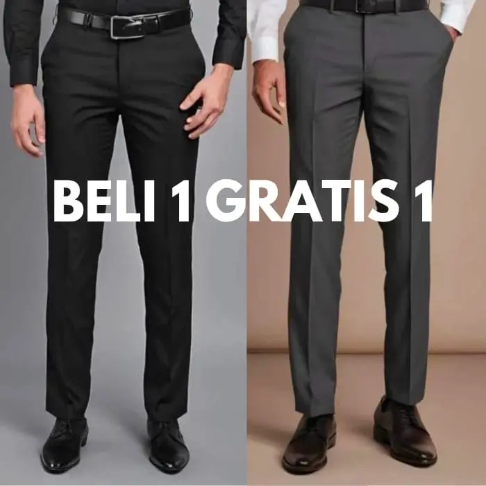 Beli 1 Gratis 1 Celana Kerja Formal Pria Slimfit