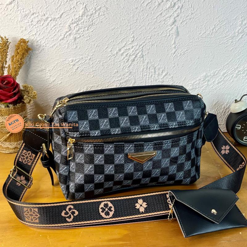[LOKAL PREMIUM] NEW TAS SELEMPANG PILLOW 3 RUANG  MOTIF KULIT KOTAK PU TERBARU//FASHION WANITA KEKINIAN 4