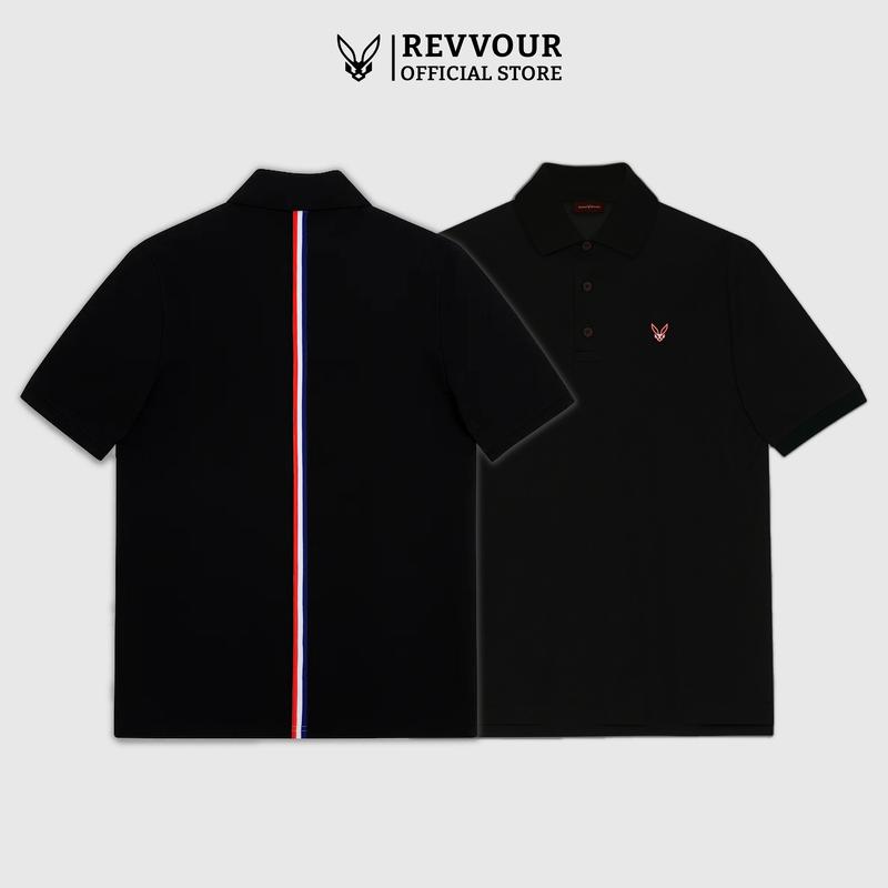 Áo Polo Nam Revvour Monde Đen Trắng Chất Liệu Cotton Cá Sấu 100% Cotton Co Giãn 4 Chiều Form Regular - REVVOUR