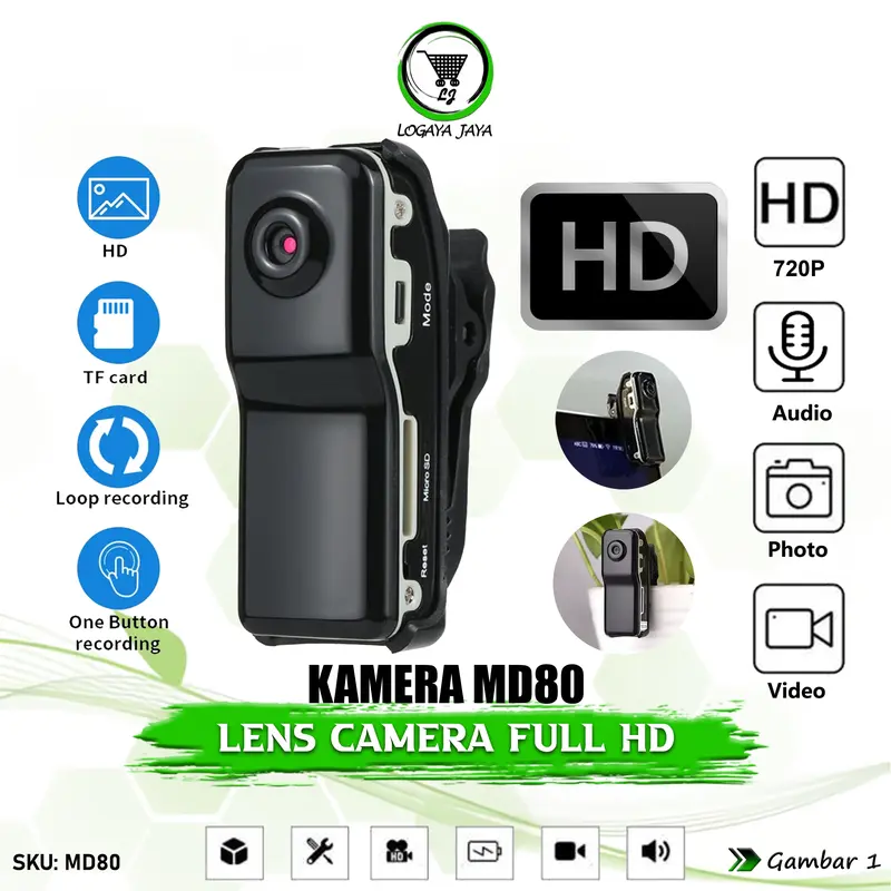 Kamera Md80 Mini DV DVR Portable Non WiFi Camcorder Perekam Vidio Audio Poto Kamera Outdoor Mini Resolusi HD 0
