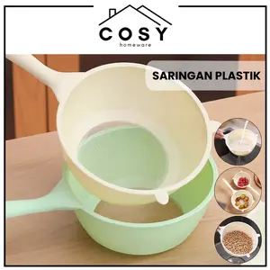 COSY Saringan Santan Tepung Teh Buah Sayur Berganggang Plastik Kualitas Tinggi / Saringan Multifungsi Serbaguna Kuat / Saringan Plastik Cantik Estetik Kitchenware