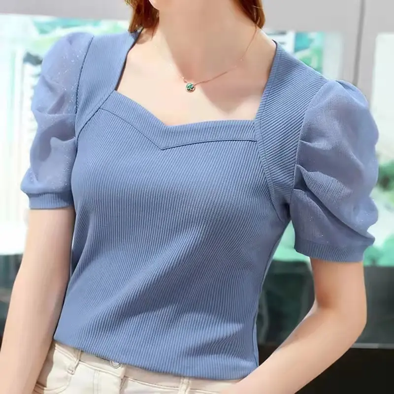 ⭐⭐ SALE ⭐⭐ Bisa COD Atasan Wanita - Blouse Wanita Lengan Pendek Puff Sleeve Korean Style