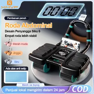 【Rebound otomatis】RIFOAMXN / Ab Roller 4 In1 Ab Wheel Wheels Plank Trainer Abdominal Core Roller Alat Olahraga Di Rumah Push Up Sit Up