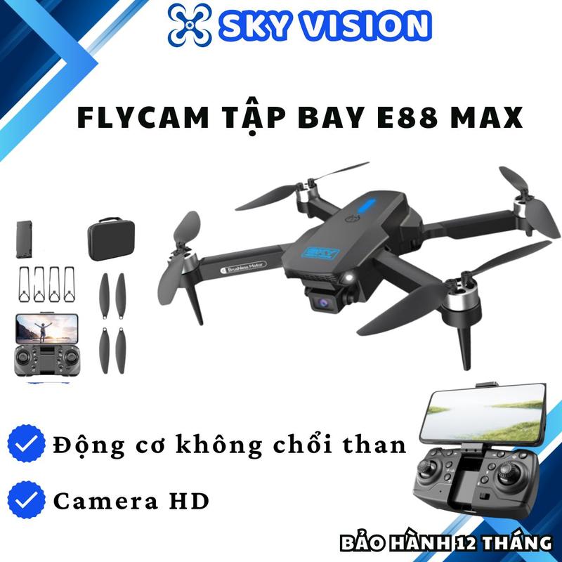 Máy bay camera flycam mini giá rẻ flycam drone E88 Max điều khiển từ xa quay phim, chụp ảnh