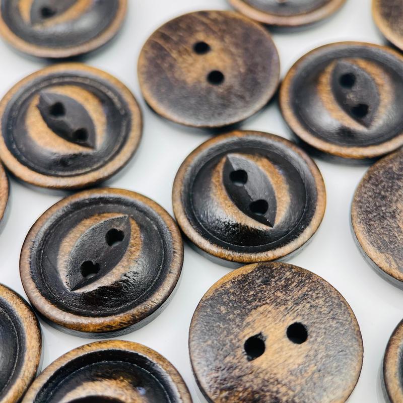 Product Introduction of Vintage Brown Wooden Shirt Buttons, Angel Eye, Tailor Textile Decoration and Sewing Pants Skirts, 12.5/15mm 10/20pcs 16