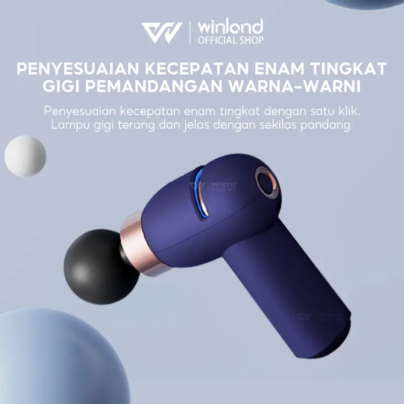 Winland（Garansi 3 tahun/COD）️Ready StockMassage gun MiNi/ Alat Pijat Elektrik 4in1/Badan Redakan Pegal Otot Badan/6 warna penyesuaian cahaya/Dekomposisi asam laktat2900 putaran per menit 7