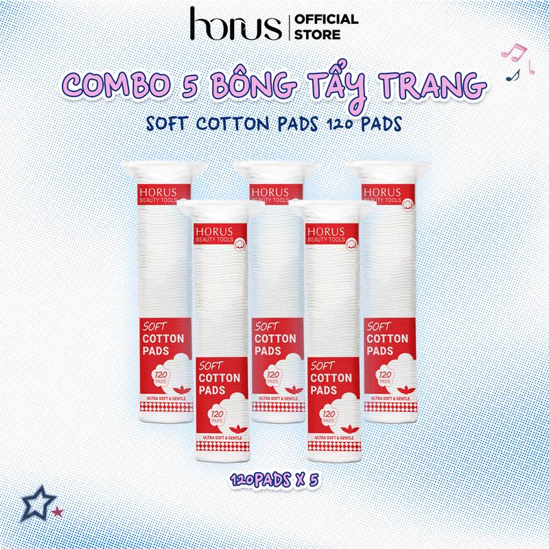  COMBO 05 bông Horus Bông tẩy trang Soft Cotton Pads 120 pads 
