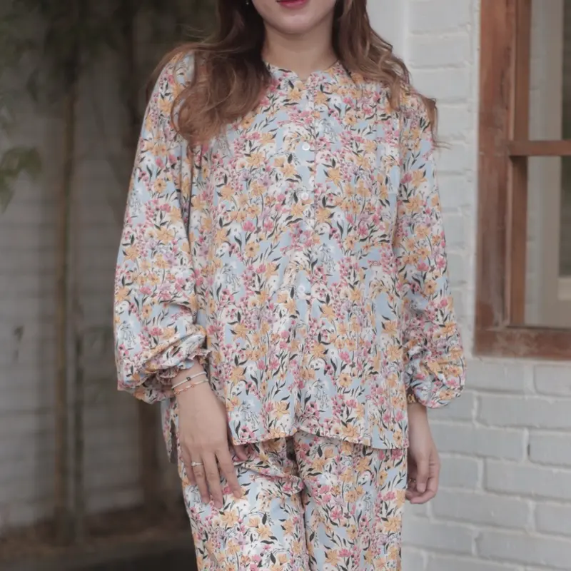 (Houseofplatinum) Honey Set Piyama Setelan Atasan Baju Panjang Celana Panjang Tidur  Katun Rayon Motif Bumil Busui Friendly 4