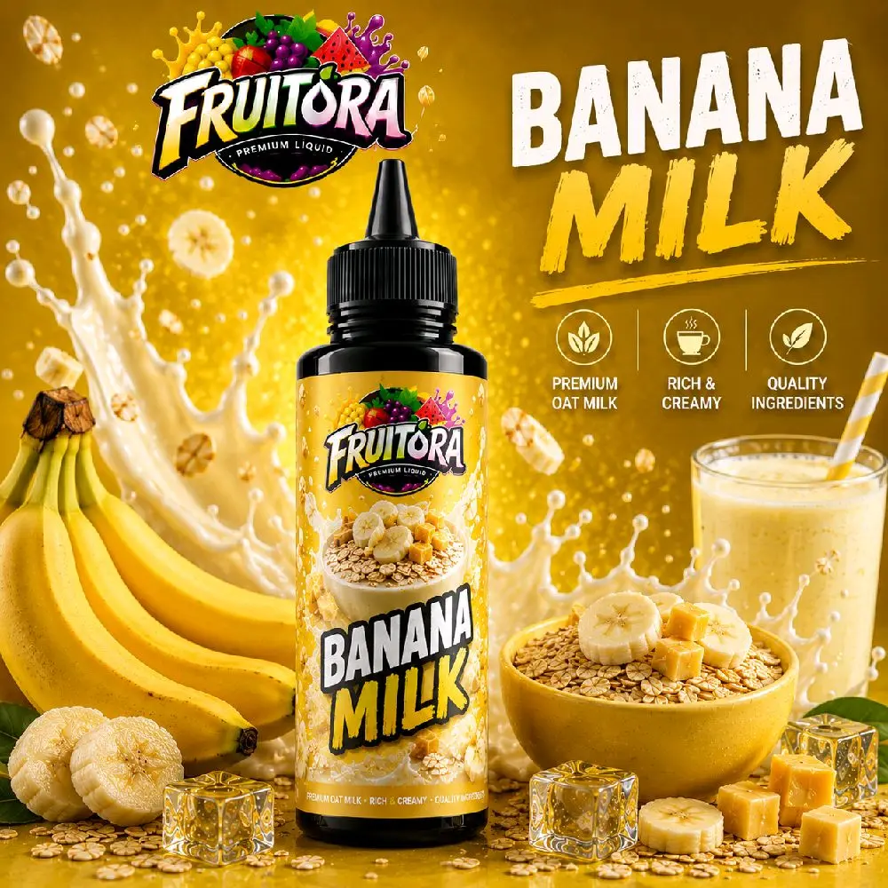 Fruitora Banana Milk Premium Oat Milk Rich & Creamy Quality Ingredients Minuman Susu Pisang
