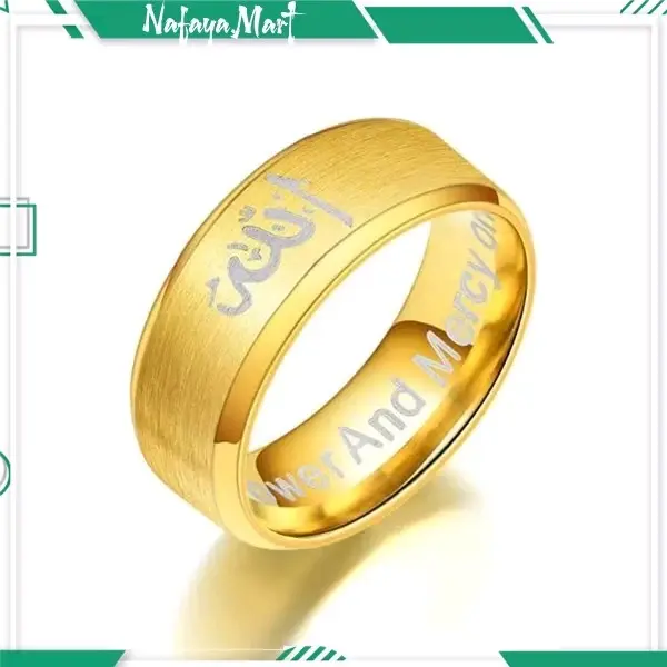 Cincin Couple Tauhid Warna Gold dari Titanium - Rings Souvenir