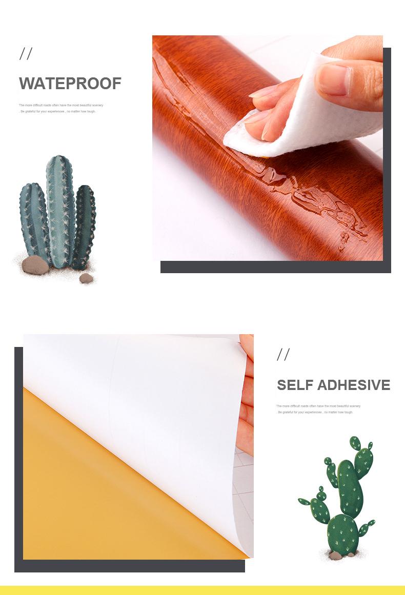 Product Introduction of Wood Cabinet Sticker Self-adhesive Thickened Waterproof Moisture-proof Wardrobes Table Door Furniture Renovated Wallpaper, 100CM 3