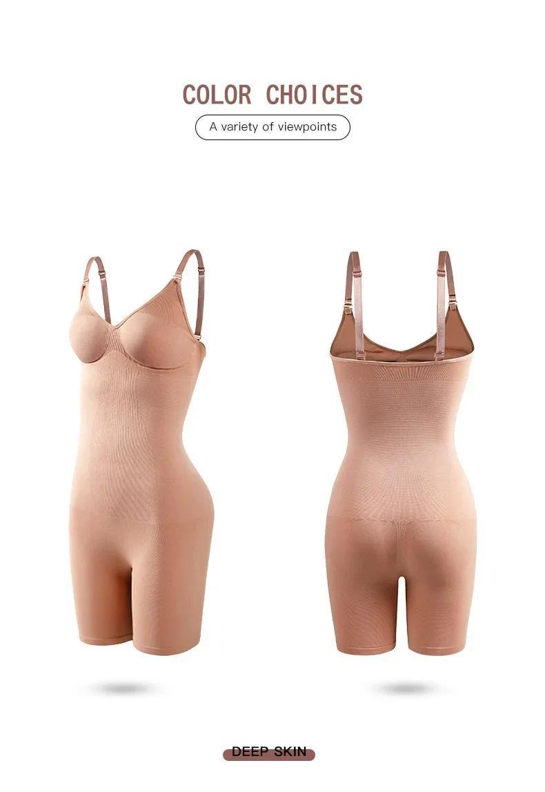 Product Introduction of Seamless Bodysuit Women Butt Lifter Shapewear Belly Control Body Shaper Corset Strappy-Back Chest Lift Correct Posture Underwear 11
