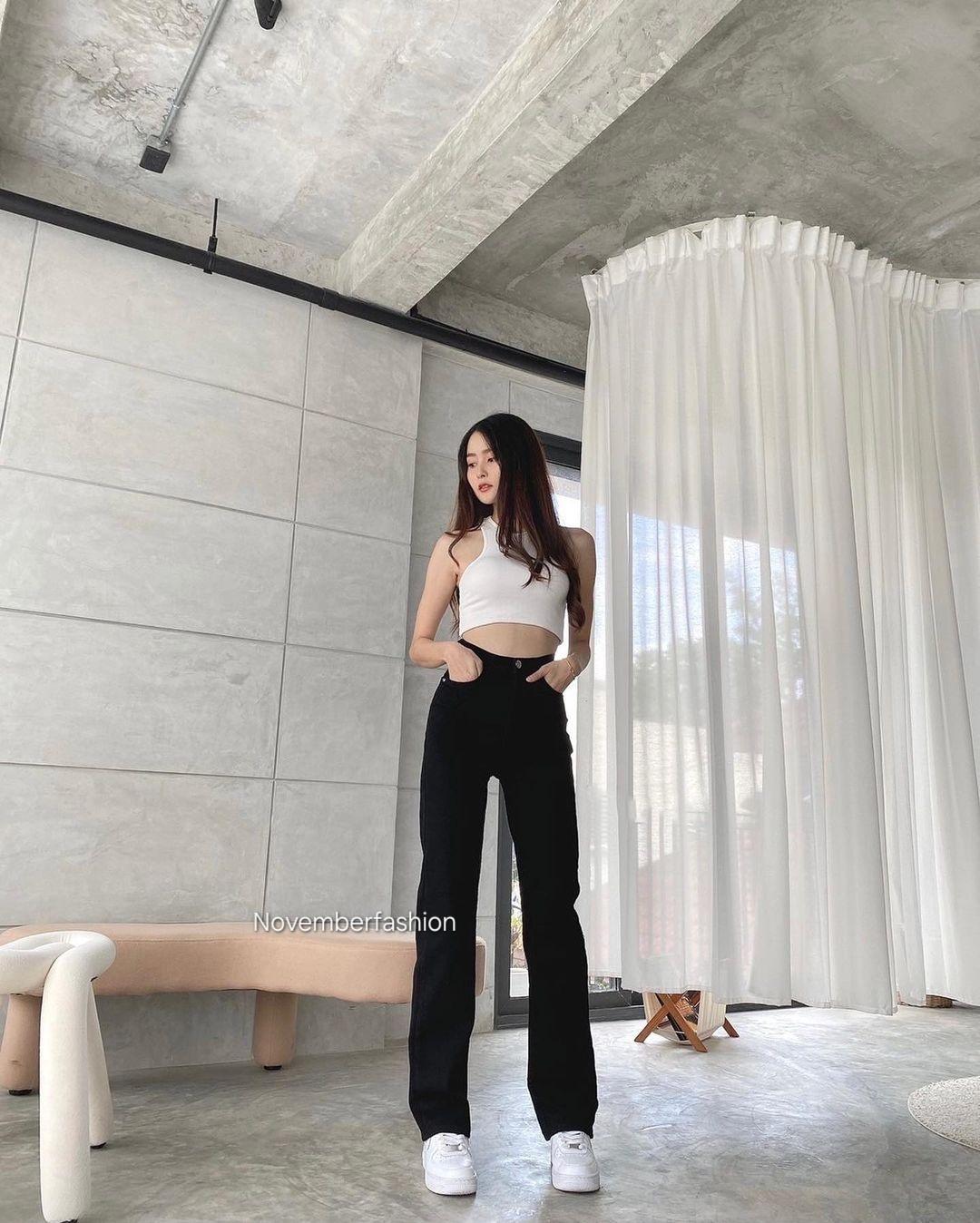 (27-34) High Loose Jeans Hitam Highwaist Jeans Wanita Tidak Melar Celana Panjang Wanita Kekinian Murah Korean Style