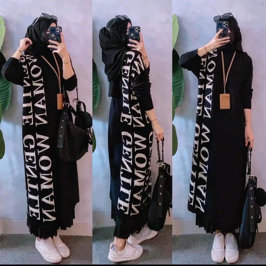 tunik rajut import oversize motif woman terbaru Atasan Muslim Wanita Nyaman Panjang