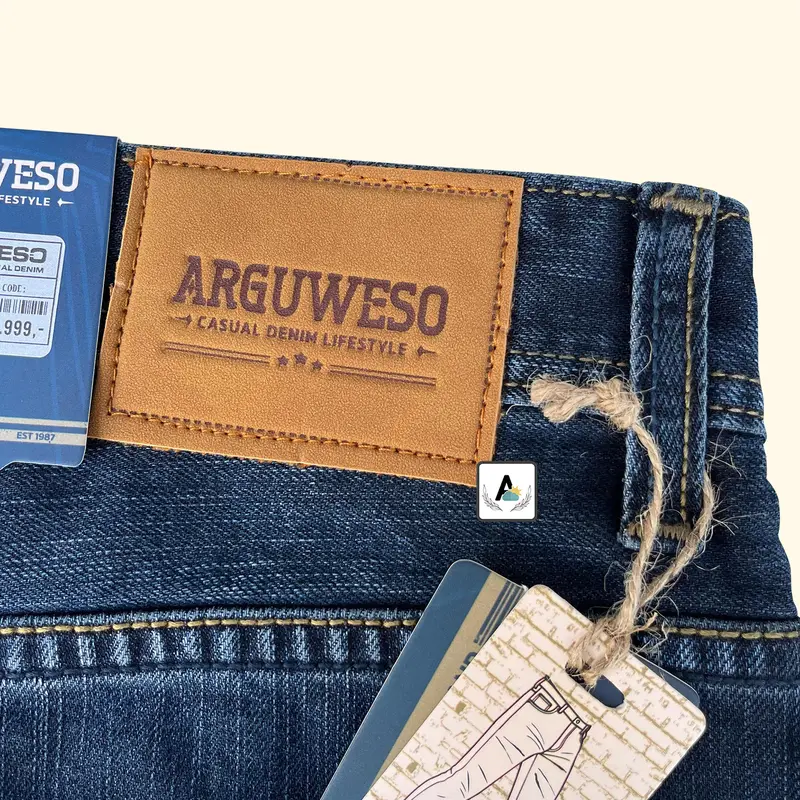 Celana Denim Pria Panjang Sobek Arguweso Casual Retro Jeans 8