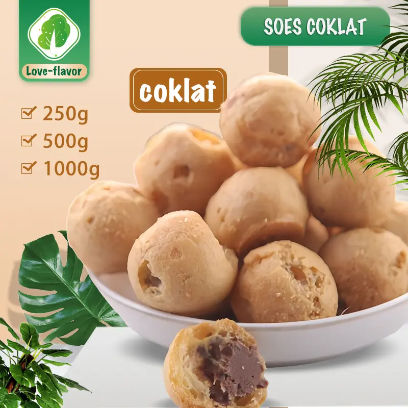 COD Soes Coklat Cokelat 500g/1kg halal Kue Sus Kering Isi Coklat Kiloan Gram Lumer Enak Murah （Cemilan keluarga, cocok untuk dewasa dan anak-anak）