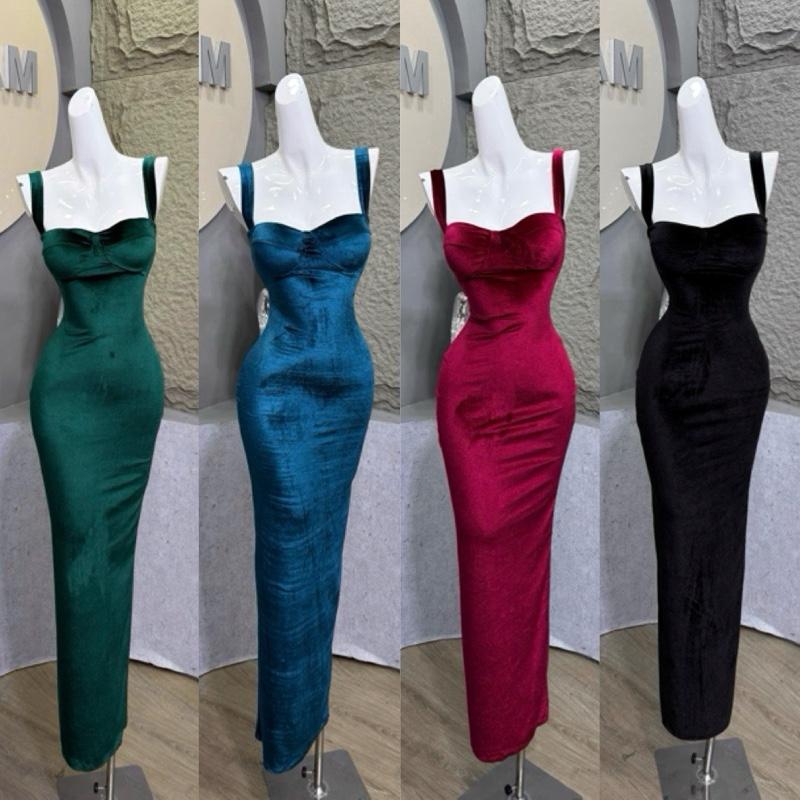 D892 - Đầm Body Nhung Bút Chì Mai Bùi Store Có đệm v1