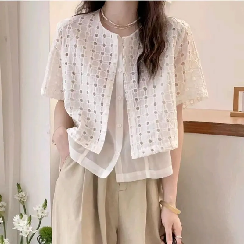 Baju Kemeja Katbol Bordir Premium Rainda Two Layers Wanita (Free Pulsa) 0