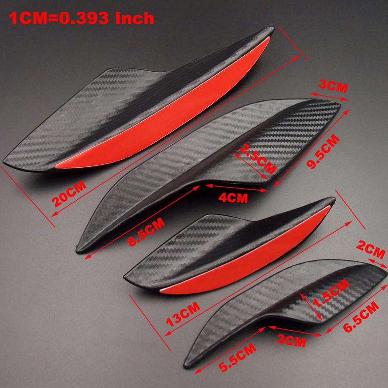 Product Introduction of Universal Car Spoiler Canards Kit Auto Front Bumper Lip Splitter Valence Stickers Body Anti-Collision Diffuser Exterior Soft Rubber Decorative Accessories 25