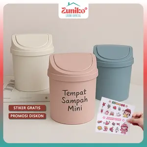 Zuniko Living | Tempat Sampah Mini Lucu | Meja Mobil Estetik | Tutup Putar | Plastik Tebal Premium