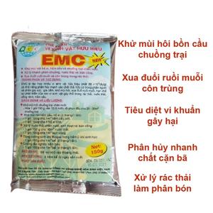 (Combo 5 gói) Chế phẩm sinh học EMC – Khử mùi khu vệ sinh, chuồng trại, hỗ trợ làm sạch nước thải & bùn hữu cơ – Gói 150g