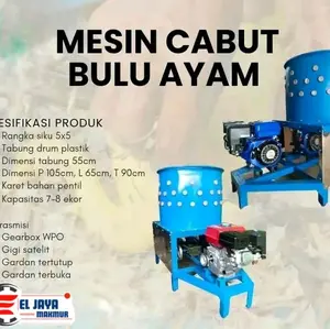 Mesin Pencabut Bulu Ayam Tabung Plastik penggerak Gardan