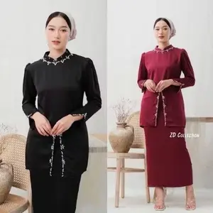 NEW Oneset Elliza Kurung Melayu Dress Pesta Setelan Wanita Kekinian Full Payet 2024 Formal Muslim Mewah