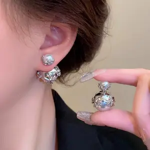 (Bebas beli 2 dapat bonus) A42 COD Anting mutiara manis mewat titanium wanita Korea