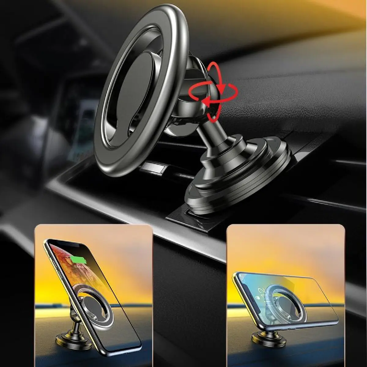 COD   Magnetic Car Phone Holder Universal Vent Magsafe Ring Car MountFit for iPhone 14 13 12 Pro  Plus Mini MagSafe Case All Phones