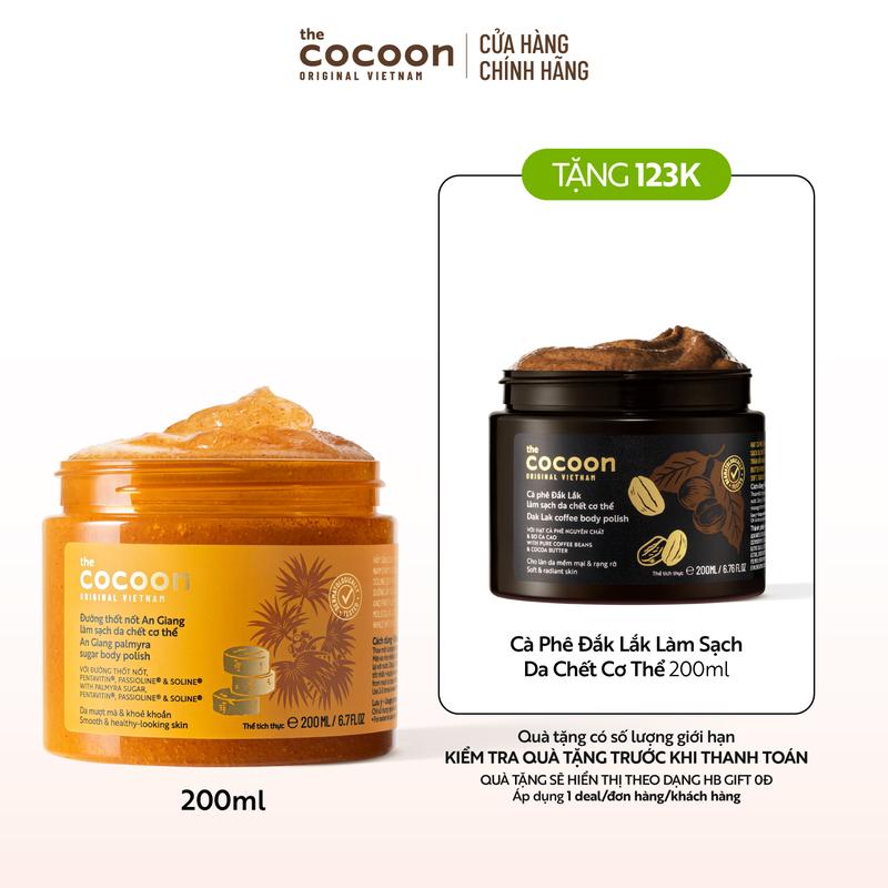 Tẩy da chết cơ thể đường thốt nốt An Giang Cocoon 200ml
