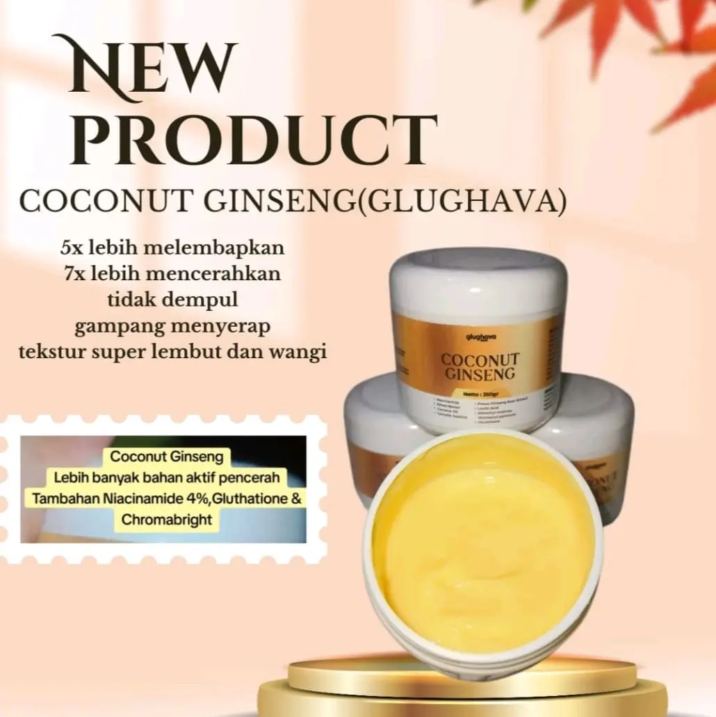 glughava body booster coconut ginseng isi 250 gr