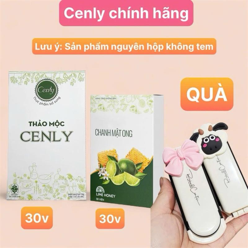   TẶNG GƯƠNG LƯỢC  Thảo mộc Cenlyy chanh mật ong 60viên  30 viên cenlyy + 30viên chanh mật ong  + 1 gương - Trà uống dạng viên Tea hỗ trợ tiêu hoá và làm sáng da 