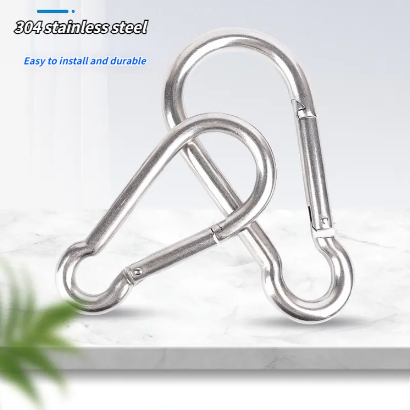 304 Alloy Spring Outdoor Camping Carabiner Spring Hook Keychain Portable and Durable