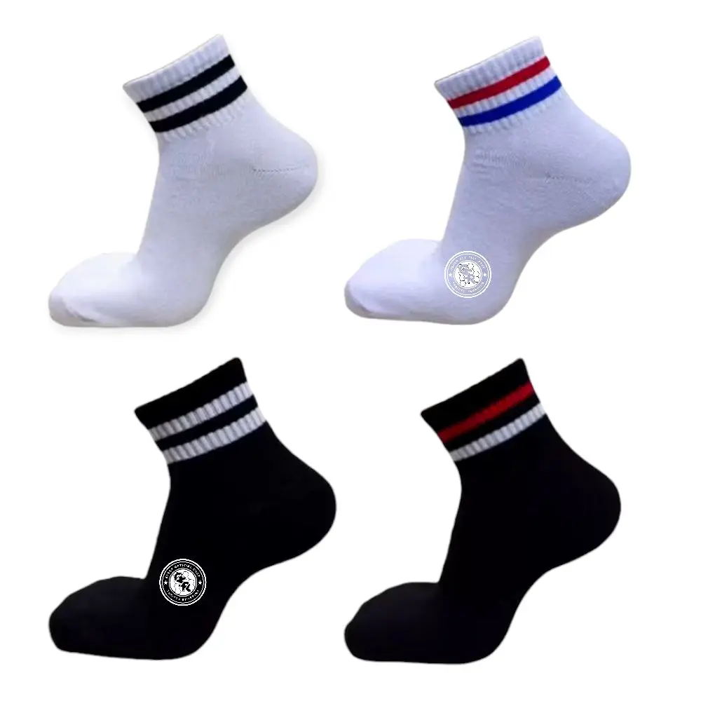 Kaos Kaki Oldschool Pendek,Kaos Kaki Motif Strip,Kaos Kaki Sport Nyaman Pria Wanita Dewasa Tebal